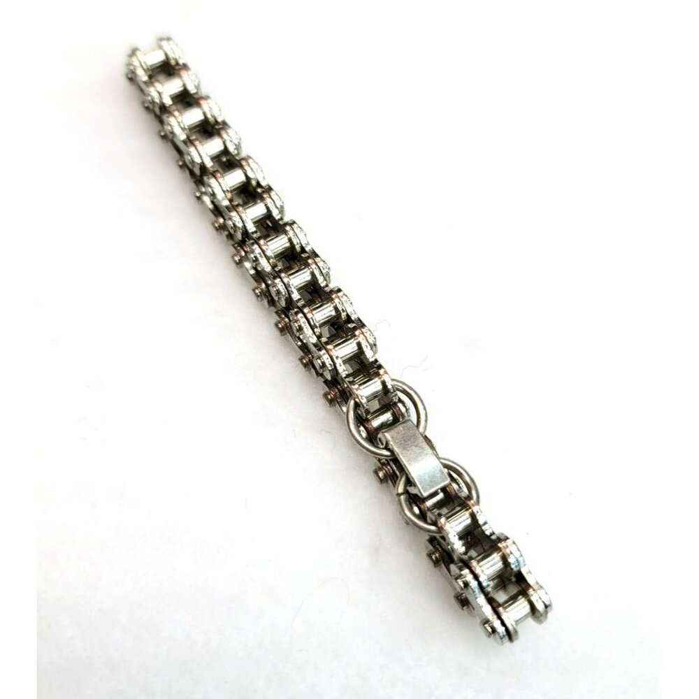 Bike Chain Bracelet Fashion Jewelry Silver Tone Biker Special 8" PR184 - Picture 5 of 7